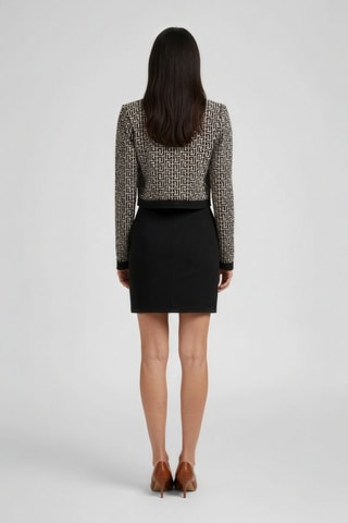 Gilet en laine - Ivoire et noir