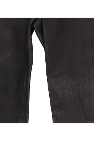Pantalon taille haute en cuir - Noir