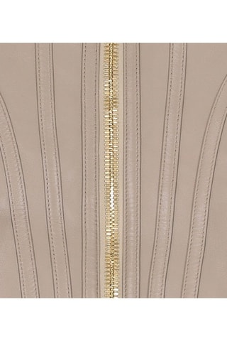 Robe en cuir sans manches - Kaki clair