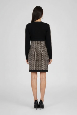 Robe en laine - Ivoire et noir