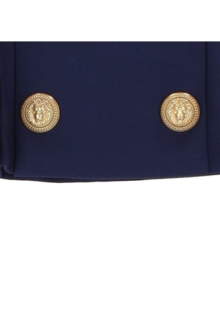 Jupe plissée en laine - Bleu marine