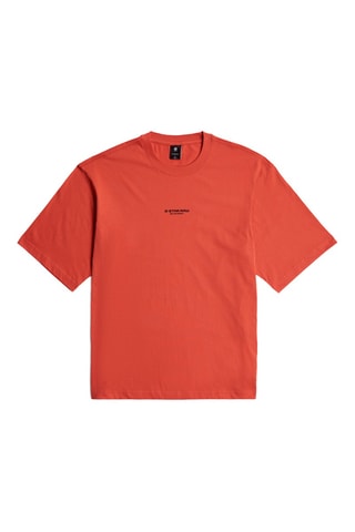 T-shirt oversize em algodão biológico Center Chest - Vermelho
