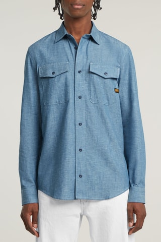 Camisa justa Marine - Azul-cobalto mesclado