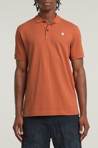 Polo slim em algodão biológico Dunda - Vermelho-tijolo