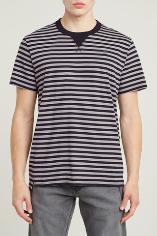T-shirt regular em algodão biológico Nifous Stripe - Preto e branco