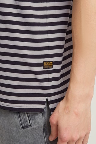 T-shirt regular em algodão biológico Nifous Stripe - Preto e branco