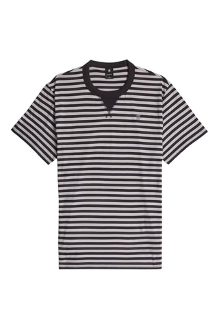 T-shirt regular em algodão biológico Nifous Stripe - Preto e branco