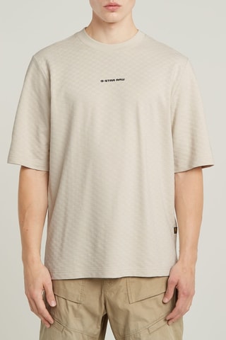 T-shirt em algodão biológico Tweeter Checquard - Cru