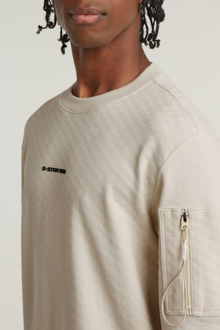 Sweat em algodão biológico Tweeter Checquard Pocket - Cru