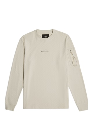 Sweat em algodão biológico Tweeter Checquard Pocket - Cru