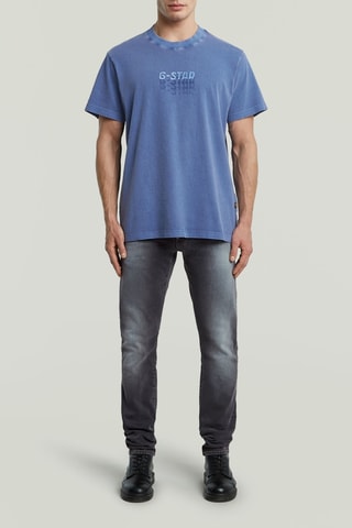 T-shirt em algodão biológico Multi Logo - Azul-cobalto