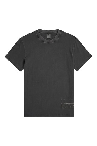 T-shirt regular em algodão biológico Shipping Graphic Overdyed - Preto mesclado