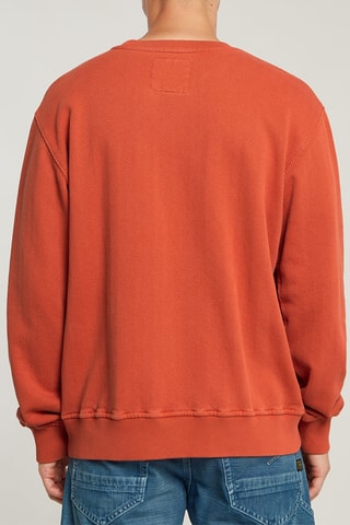 Camisola em algodão biológico Washed - Laranja