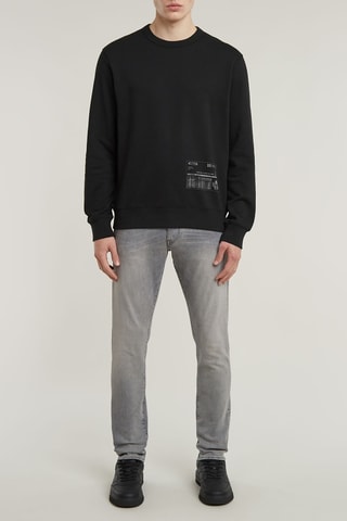 Sweat em algodão biológico Shipping Graphic - Preto