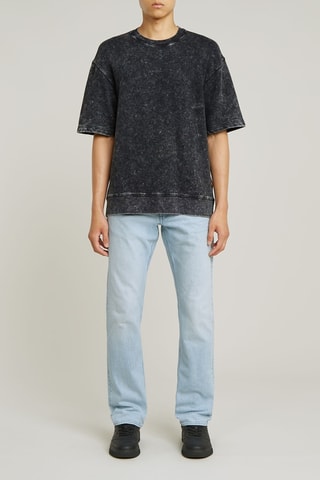 Sweat em algodão biológico Acid Wash - Preto