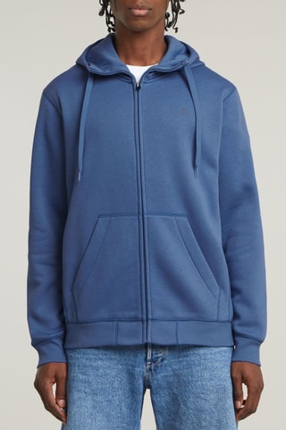 Sweat com capuz em algodão biológico Premium Core - Azul-cobalto