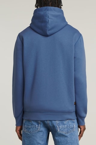 Sweat com capuz em algodão biológico Premium Core - Azul-cobalto