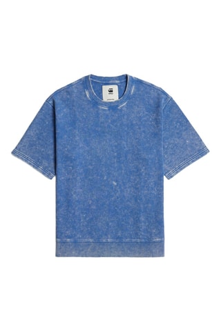 Sweat em algodão biológico Acid Wash - Azul-celeste