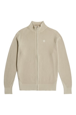 Casaco de malha em algodão biológico Serrated - Bege