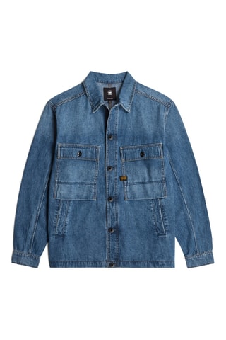 Sobrecamisa regular de ganga Mosa - Azul-marinho