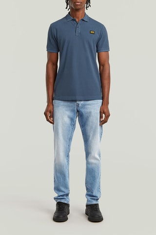 Polo slim em algodão biológico Dunda - Azul-marinho