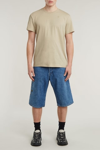 T-shirt regular em algodão biológico Base - Bege