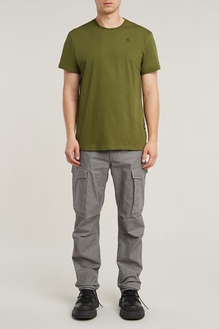 T-shirt regular em algodão biológico Base - Caqui