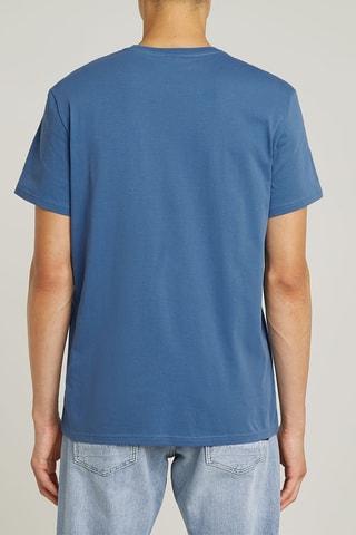 T-shirt regular em algodão biológico Base - Azul-cobalto