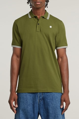 Polo slim em algodão biológico Dunda - Verde-azeitona