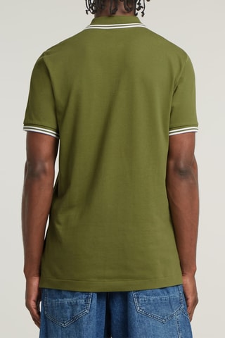 Polo slim em algodão biológico Dunda - Verde-azeitona