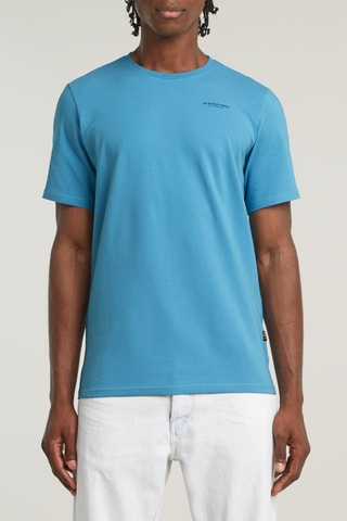 T-shirt slim em algodão biológico Base - Azul-celeste