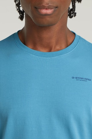 T-shirt slim em algodão biológico Base - Azul-celeste