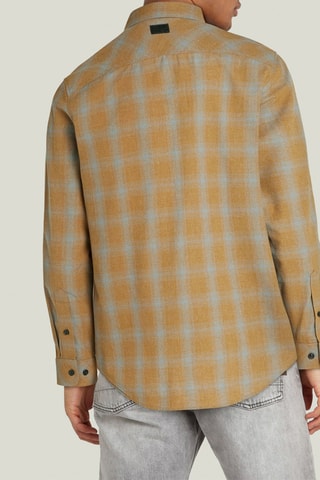 Camisa justa Marine - Cinzento-claro e camel