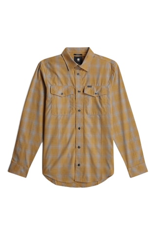 Camisa justa Marine - Cinzento-claro e camel