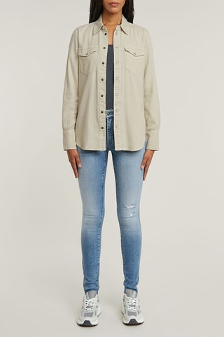 Camisa slim Western - Verde-água