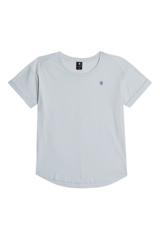 Top em algodão biológico Rolled up - Azul-celeste