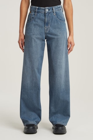 Calças de ganga de cintura alta Skater - Azul