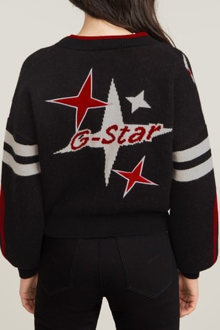 Casaco de malha em lã - Preto e branco