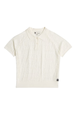 Polo regular Pointelle - Branco