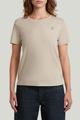 T-shirt regular em algodão biológico Nifous - Bege