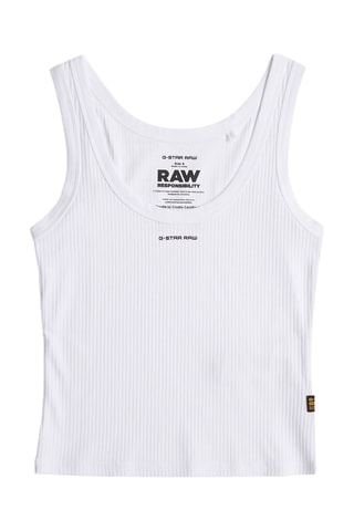 Camisola de alças em algodão biológico - Branco