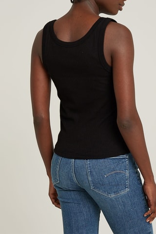 Camisola de alças em algodão biológico - Preto