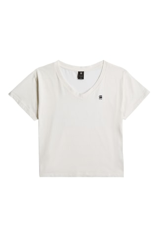 Top em algodão biológico Open V-Neck - Cru