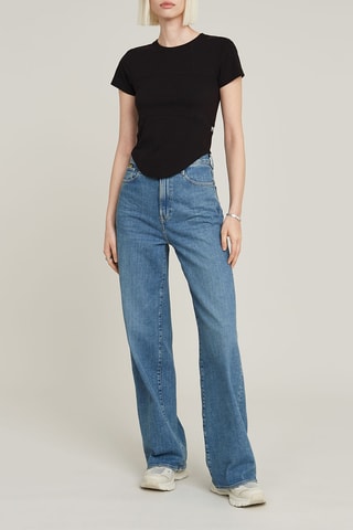 Top em algodão biológico Corset - Preto