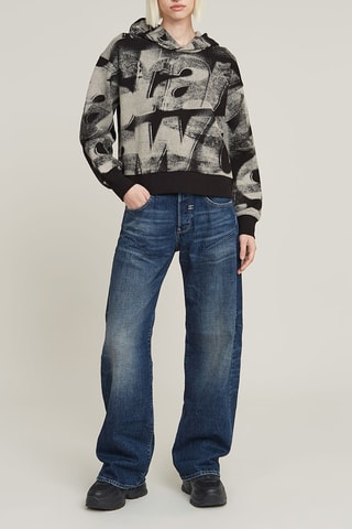 Sweat em algodão biológico Shipping Letters - Preto