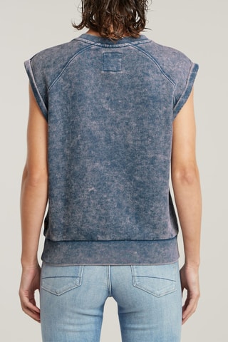 Top em algodão biológico Washed - Azul-marinho mesclado