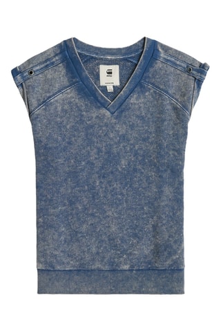 Top em algodão biológico Washed - Azul-marinho mesclado