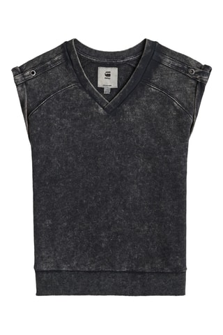 Top em algodão biológico Washed - Azul-petróleo mesclado