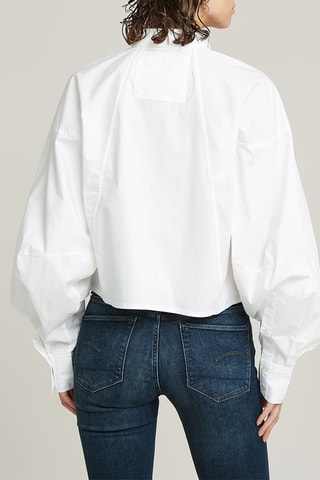 Camisa loose em algodão biológico Macro Balloon - Branco