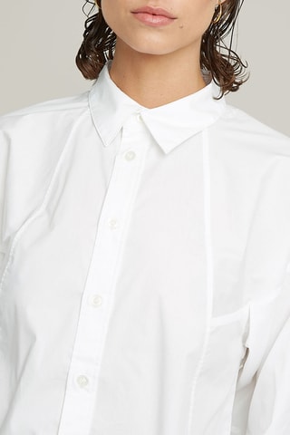 Camisa loose em algodão biológico Macro Balloon - Branco